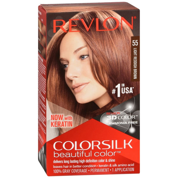 Revlon ColorSilk Beautiful Color Permanent Hair Color 55 Light Reddish Brown - 1 EA