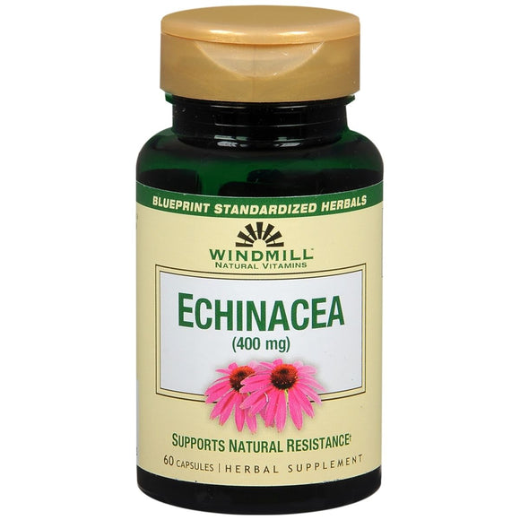 Windmill Natural Vitamins Echinacea 400mg Herbal Supplement Capsules - 60 CP