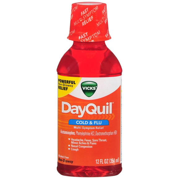 Vicks DayQuil Cold & Flu Liquid - 12 OZ