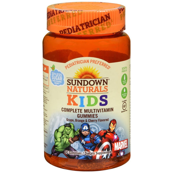 Sundown Naturals Kids Marvel Complete Multivitamin Gummies Grape, Orange and Cherry - 60 EA