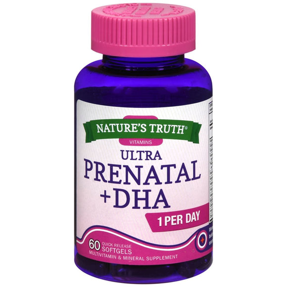 Nature's Truth Ultra Prenatal + DHA Quick Release Softgels 60 CP