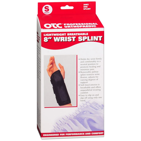 OTC Professional Orthopaedic Lightweight Breathable 8 Inch Wrist Splint Black Right Size S 2083/R-S - 1 EA
