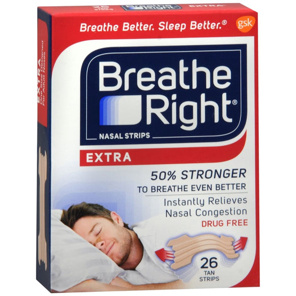 Breathe Right Nasal Strips Extra Tan - 26 EA