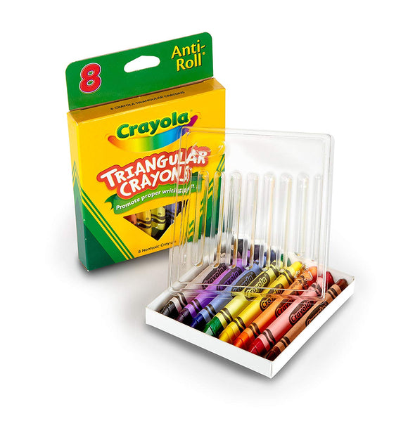 8 ct. Anti-Roll Triangular Crayons