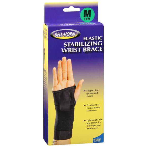 Bell-Horn Elastic Stabilizing Wrist Brace Black Medium Left 192M - 1 EA