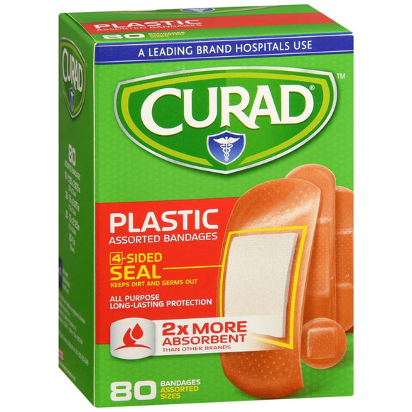 Curad Plastic Bandages Assorted Sizes - 80 EA