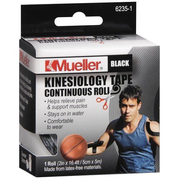 Mueller Kinesiology Tape 2 Inches X 16.4 Feet Black 6235-1 - 1 EA