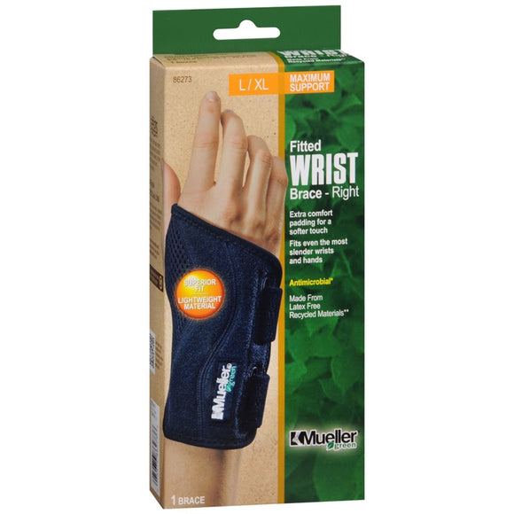 Mueller Green Fitted Wrist Brace-Right L/XL 86273 - 1 EA