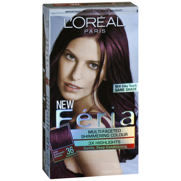 L'Oreal Feria Multi-Faceted Shimmering Haircolour Chocolate Cherry (Deep Burgundy Brown) (Warmer) - 1 EA