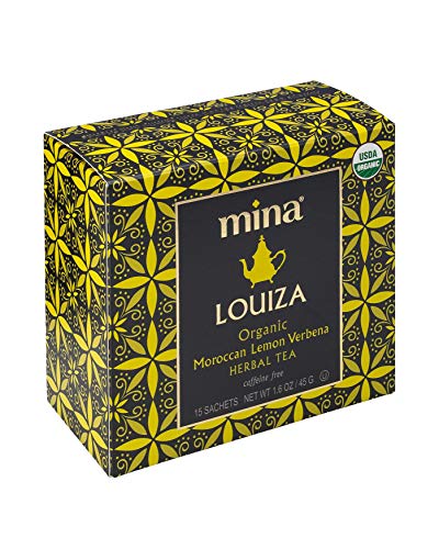 Mina Louiza, Organic Moroccan Lemon Verbena Herbal Tea Bags, 15 Biodegradable Sachets, 1.6 Ounce