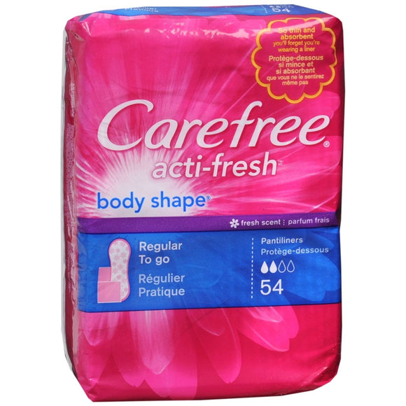 Carefree Acti-Fresh Body Shape Pantiliners Regular To Go Fresh Scent - 54 EA