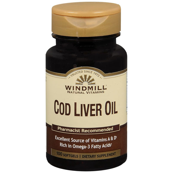 Windmill Natural Vitamins Cod Liver Oil Softgels - 100 CP