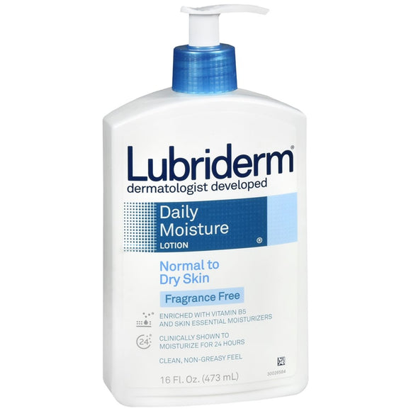 Lubriderm Daily Moisture Lotion Normal to Dry Skin Fragrance Free - 16 OZ