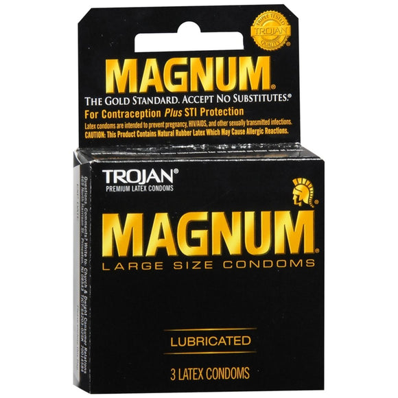 TROJAN MAGNUM Lubricated Latex Condoms Large - 3 EA