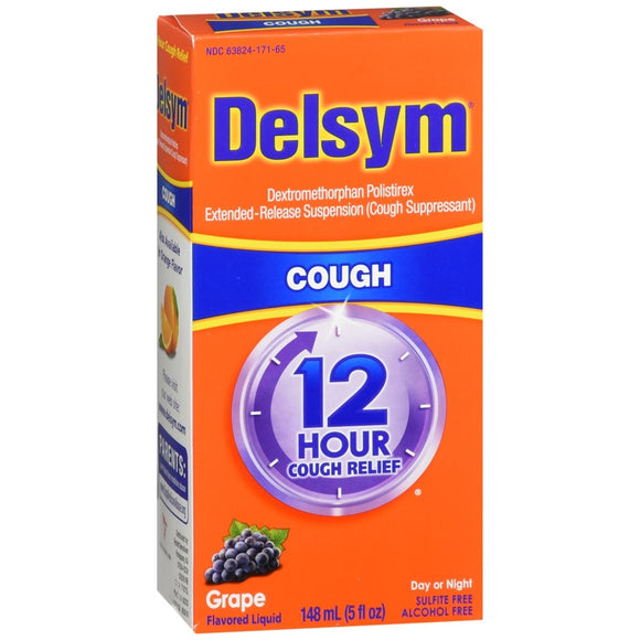 Delsym 12 Hour Cough Relief Liquid Grape - 5 OZ
