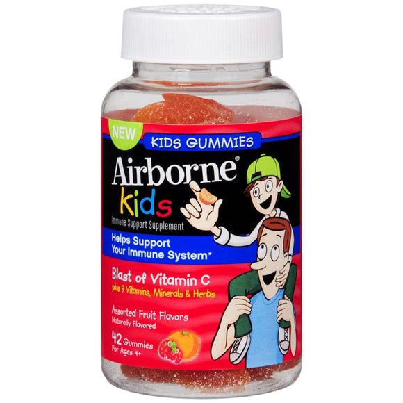 Airborne Immune Support Supplement with Vitamin C, Gummies for Kids, 42 Count