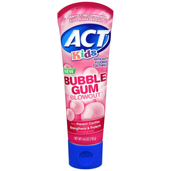 ACT Kids Anticavity Fluoride Toothpaste Bubble Gum Blowout - 4.6 OZ