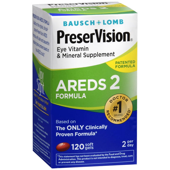 Bausch + Lomb PreserVision AREDS 2 Formula Eye Vitamin & Mineral Supplement Soft Gels - 120 CP