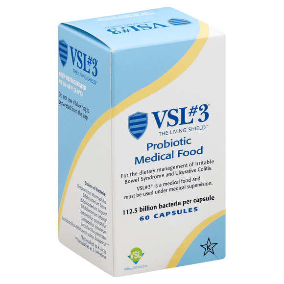 VSL 3 High Potency Probiotic Capsules for Ulcerative Colitis - 60 ea by SIGMA Tau - Buy Packs and Save (Pack of 2)